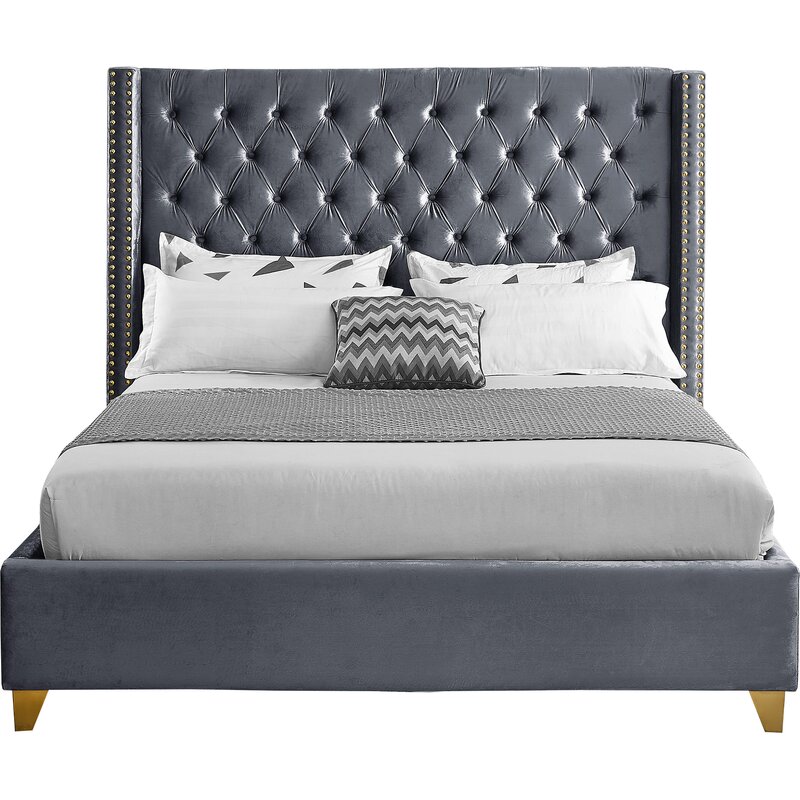 Jennie tufted deals upholstered platform bed